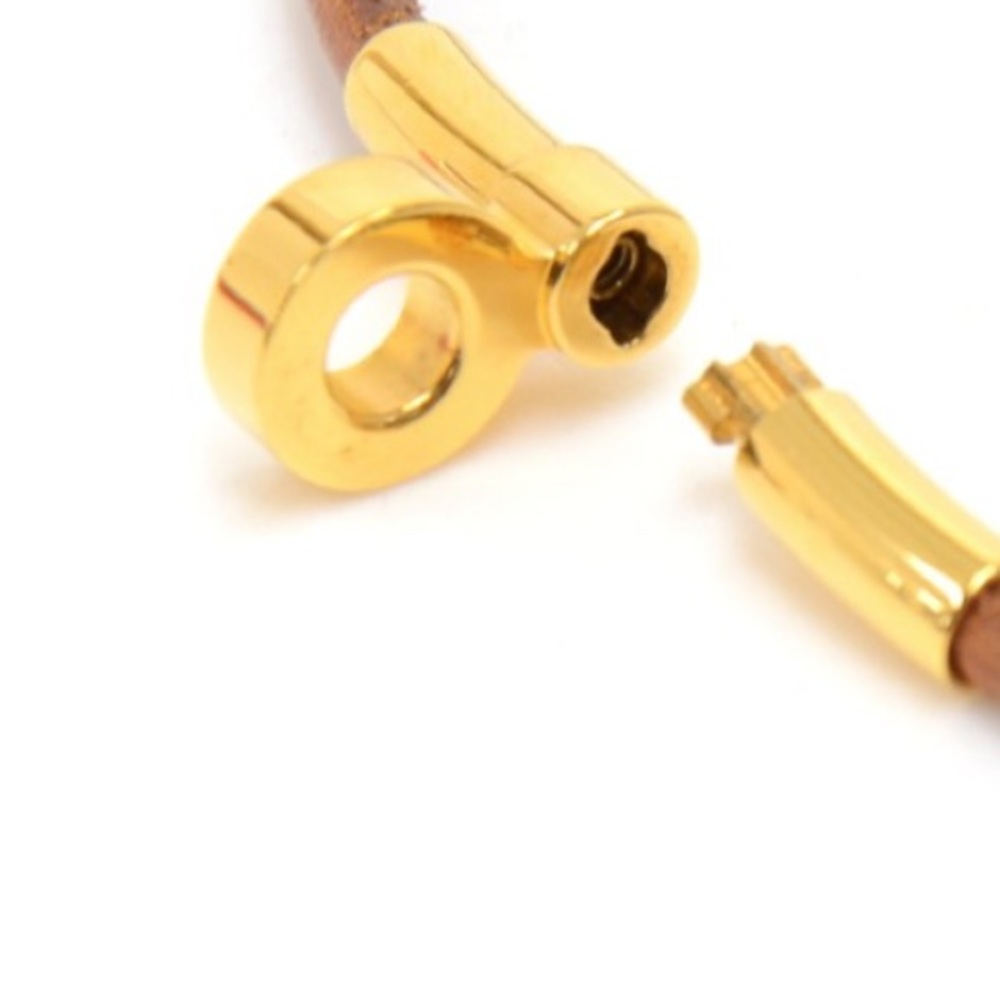 Hermès Kelly Lock Necklace Wrap Bracelet 1980 Vintage Hunter Leather Gold Plated - Picture 11 of 16